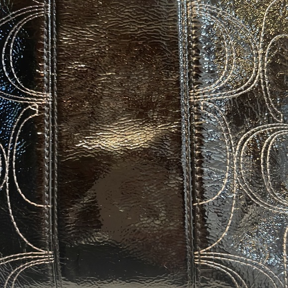 Coach signature C stitch black patent leather kiss lock satchel - Picture 14 of 14